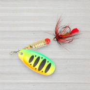 Блешня обертова ZEOX Dominator № 3, 6г, колір 015 Fluo Tiger-Black DotNEW 2025